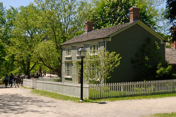 village street and house in Black Creek Pioneer Village