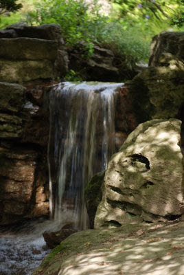 a waterfall in the Rock Garden
