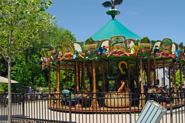 a carousel at the zoo